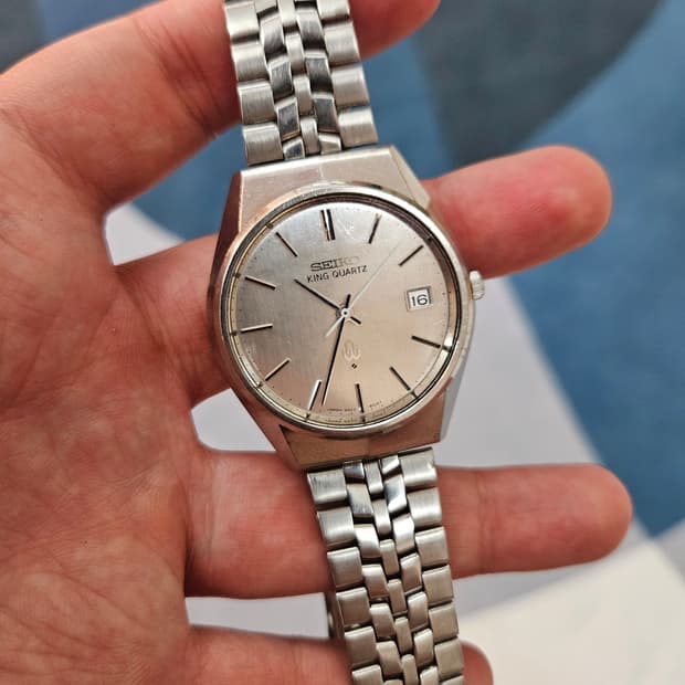 1976s 세이코 킹 쿼츠 올실버 희귀 빈티지 시계