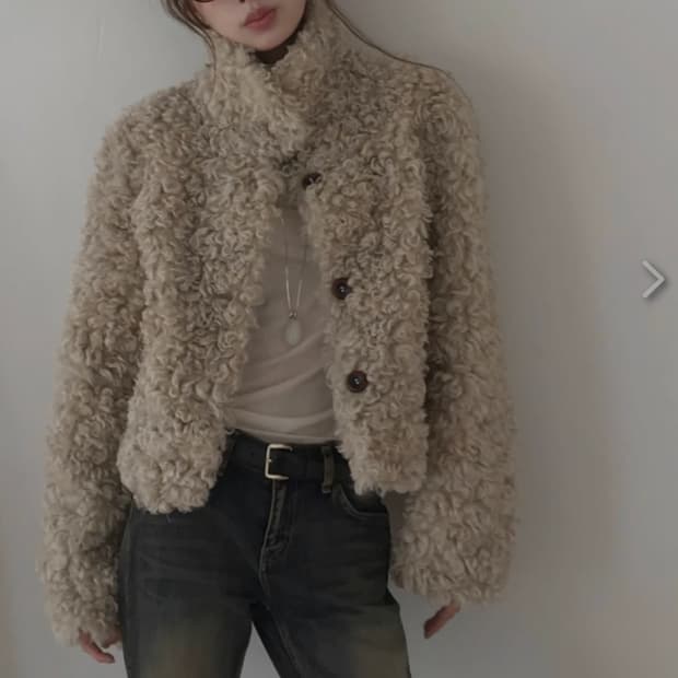 뽀글이 숏 자켓 아이보리