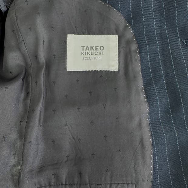 일본 타케오 키쿠치 스컬쳐 울 3버튼 더블벤트 수트자켓/슬림핏 L-XL