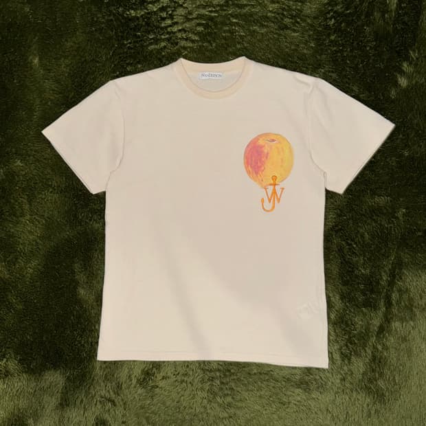 [S] JW 앤더슨 21ss 피치 엠브로더리 로고 티셔츠 오트밀