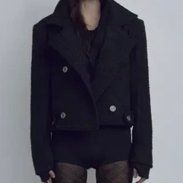 보헤미안 서울 벨티드 트위드 자켓 