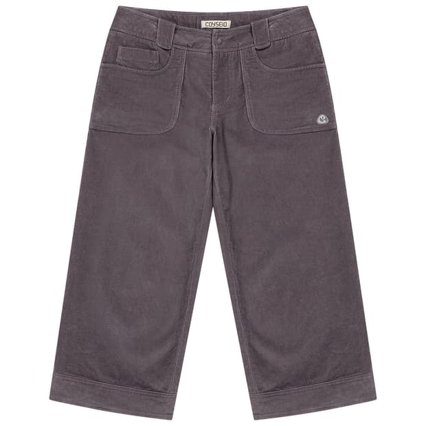 RUSTIC CORDUROY CAPRI PANTS PURPLE GREY