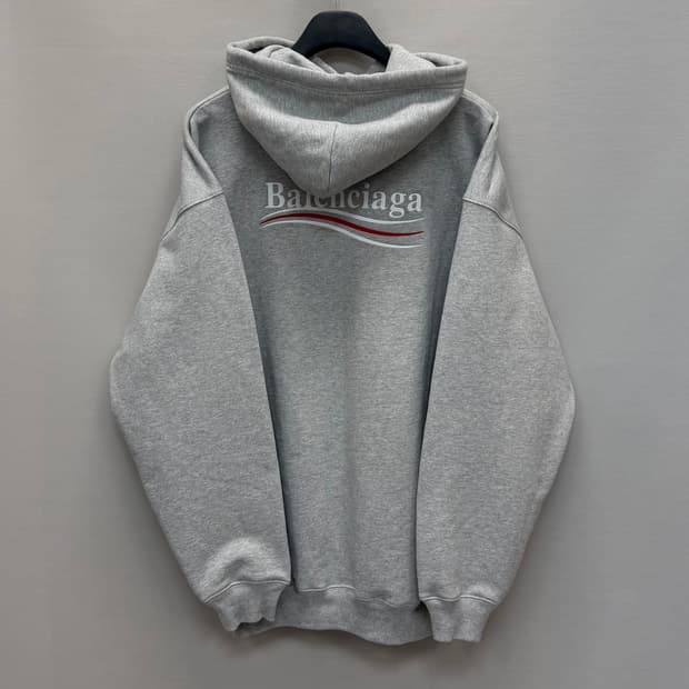 발렌시아가 폴리티컬 자수 웨이브 로고 후드티 ( 110 )