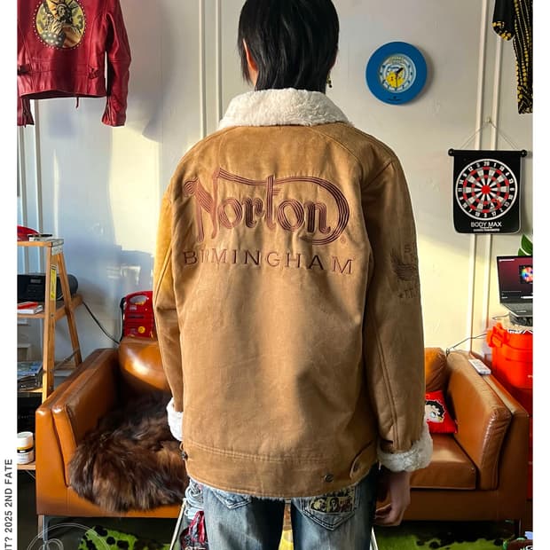 90-00s Norton Motorcycle Suede Mustang