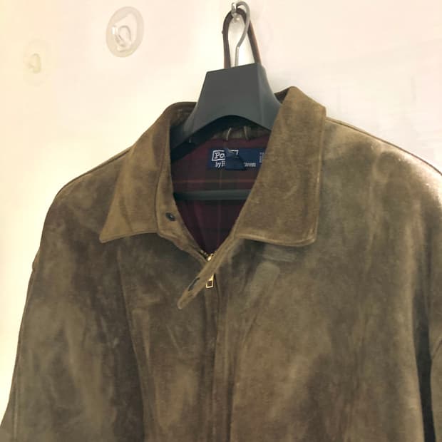 90s XL 폴로 스웨이드 자켓 웨이포드 카라