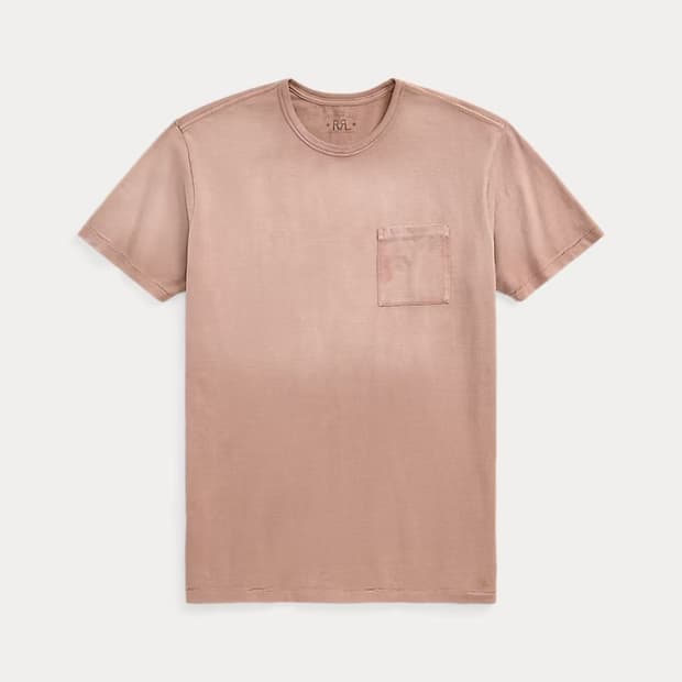 RRL 더블알엘 가먼트다이 포켓 티셔츠 데저트로즈 M