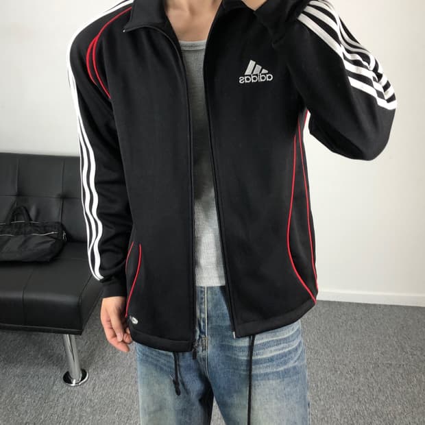 아디다스 빈티지 올드스쿨 3stripes 져지 검흰빨