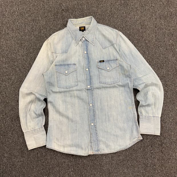 M)Lee 빈티지 워싱 연청 웨스턴 데님 셔츠