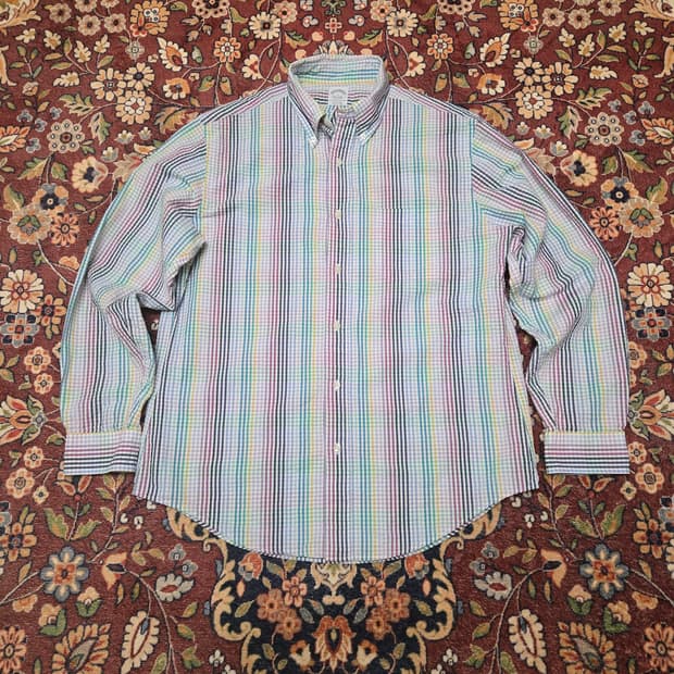 브룩스브라더스 멀티 체크 시어서커 셔츠 L