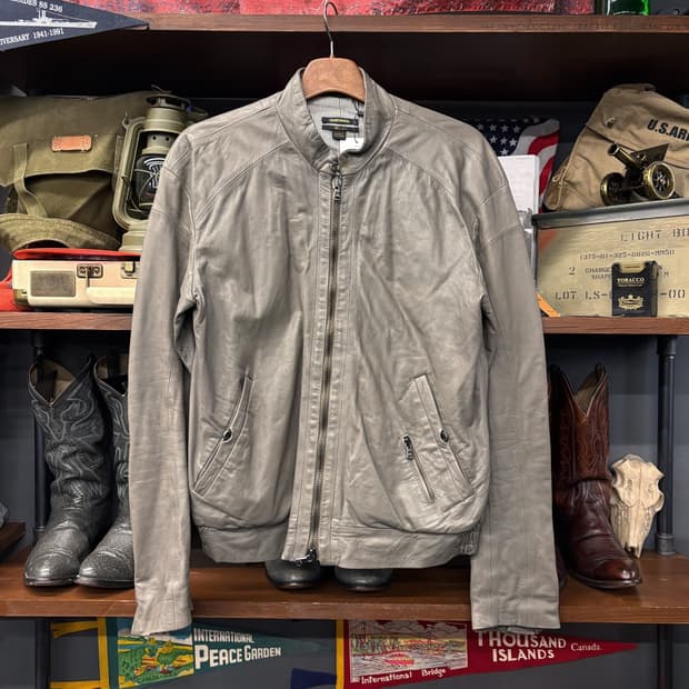 00s 디젤 블랙라벨 쉽스킨 레더 싱글 라이더 자켓 N454