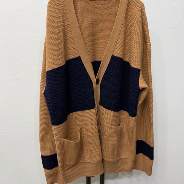 정품) 시스템옴므 한섬 20ss 배색 브이넥 니트 가디건 100