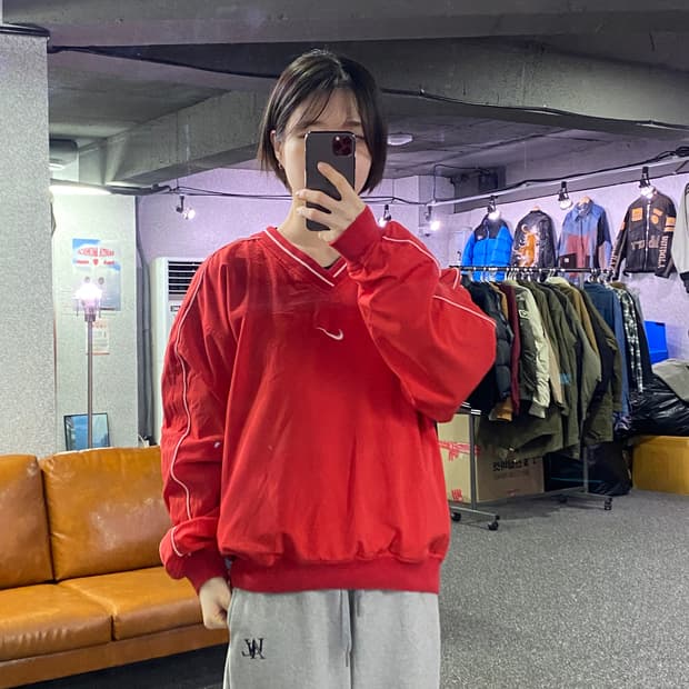 나이키 미들스우시 레드 웜업 B4046