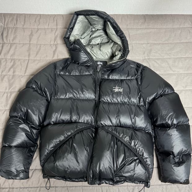 스투시 다운 파카 마이크로 립스탑 팬텀 블랙