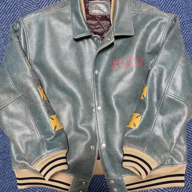 헤리티지플로스 알프레드 레더 바시티자켓 m 그린