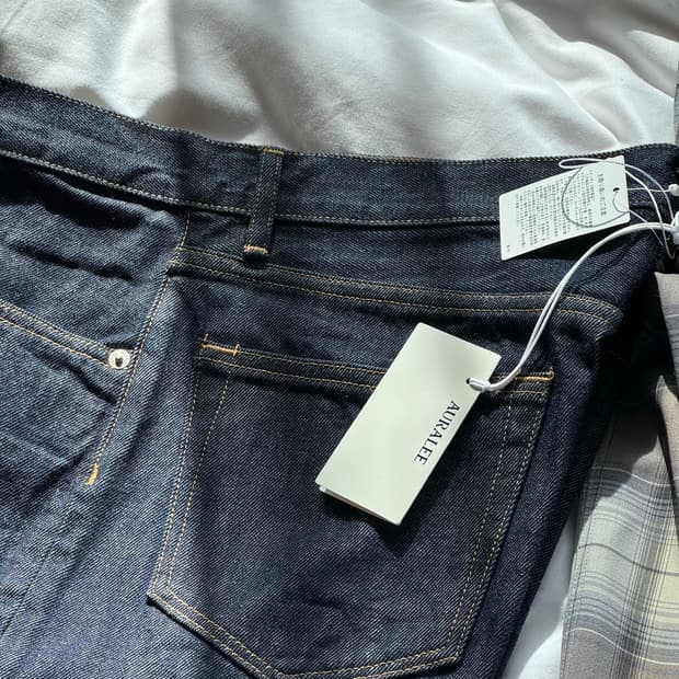 [32] 오라리 26ss 페이디드 하드 트위스트 인디고 데님 5P 팬츠