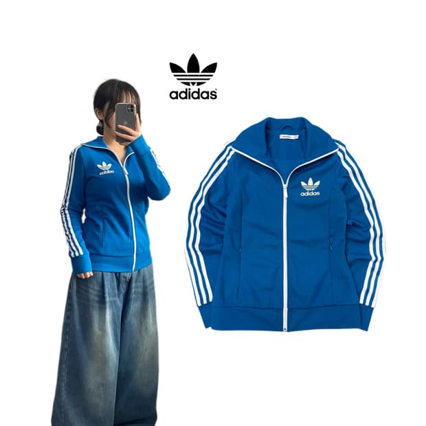 아디다스 딱붙 유로파 트랙탑 져지 블루 하늘색