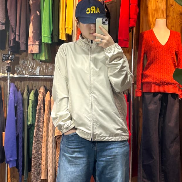 M 폴로랄프로렌 미니멀 스펠링 로고 아이보리 나일론 자켓