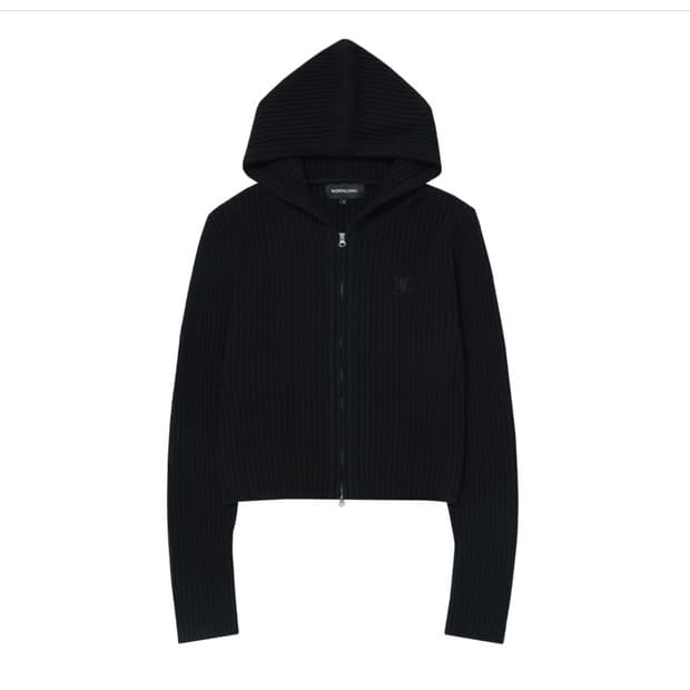 새상품) 우알롱 니트 후드 집업