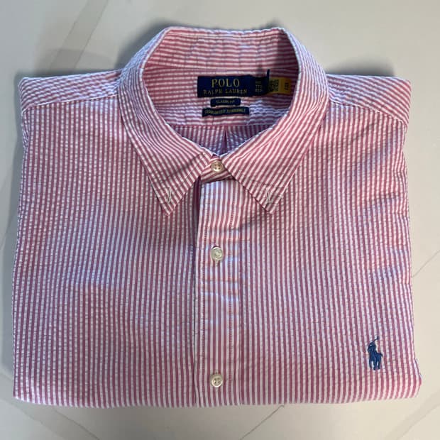 폴로 스트라이프 시어서커 반팔셔츠 XXL/2XL