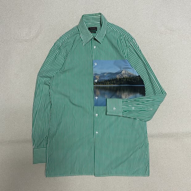 자라 맨 프린팅 스트라이프 셔츠