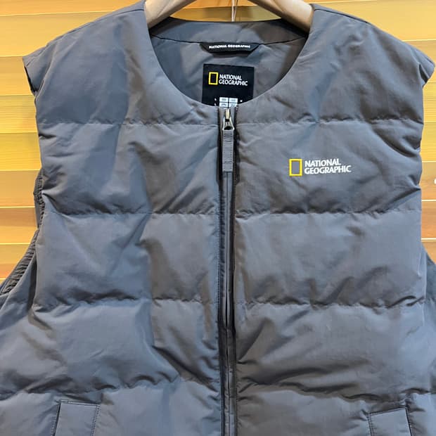 내셔널지오그래픽 남성 카키 구스다운패딩조끼 간절기패딩조끼