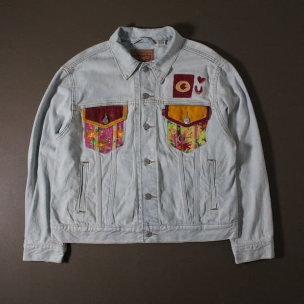 Levi’s 커스텀 플라워 아트 연청 데님 자켓 L017
