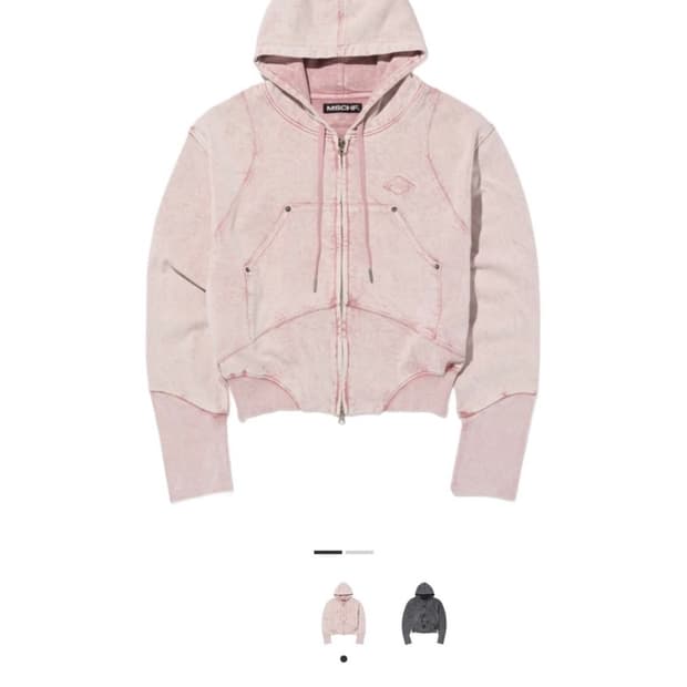미스치프 후드집업 핑크브라운s