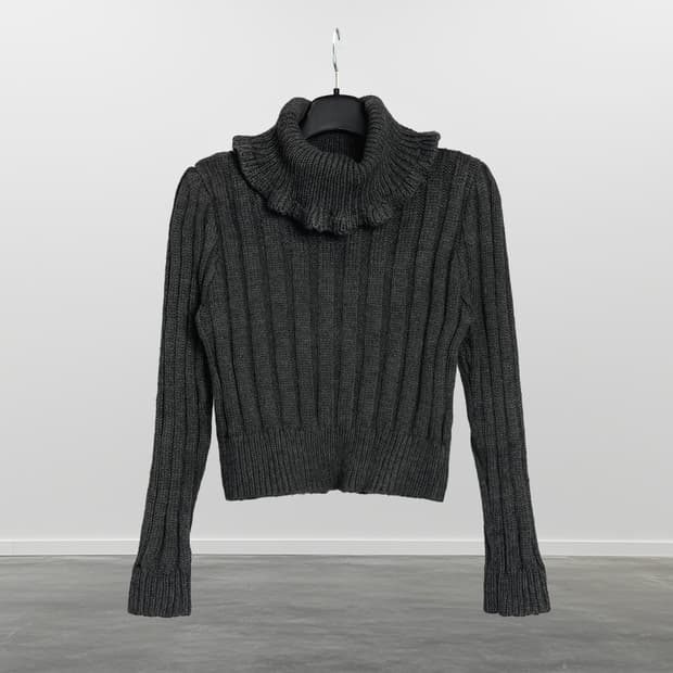 빈티지 크롭 터틀넥 니트 