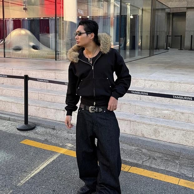 수우드 퍼 크롭 스토퍼 후드집업 free