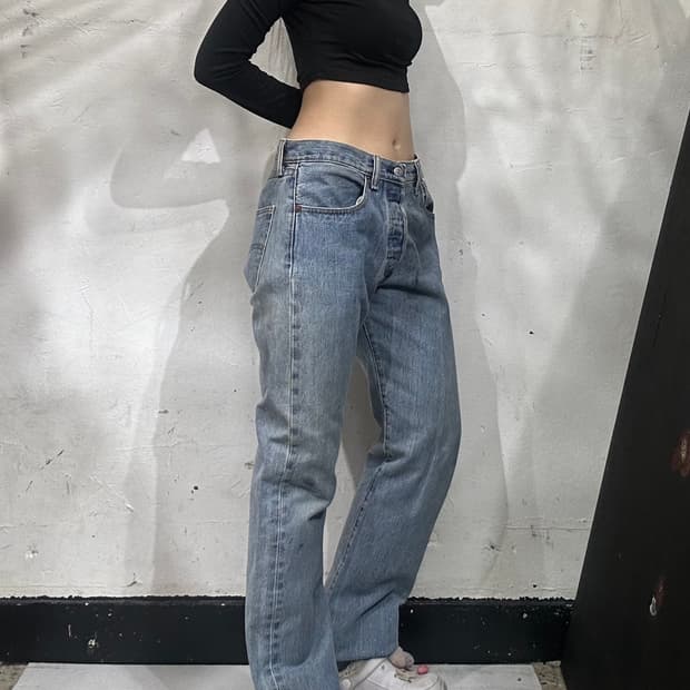 리바이스 501 연청 데님 팬츠 청바지 32