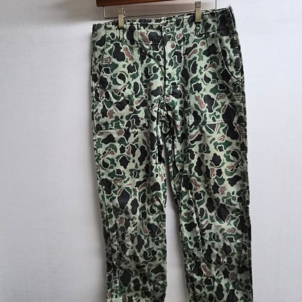 32)  80's 예비군 덕카모 퍼티그 팬츠 팝니다