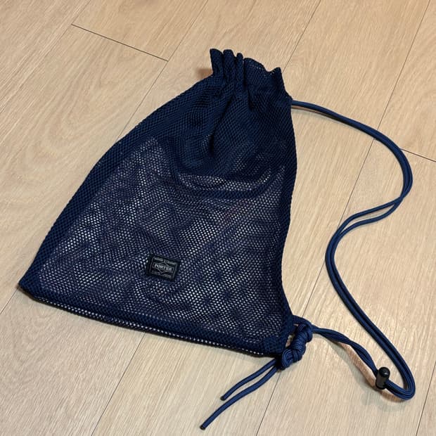 요시다포터 x 빔즈 별주 메쉬 사코슈 크로스백 네이비 핑크