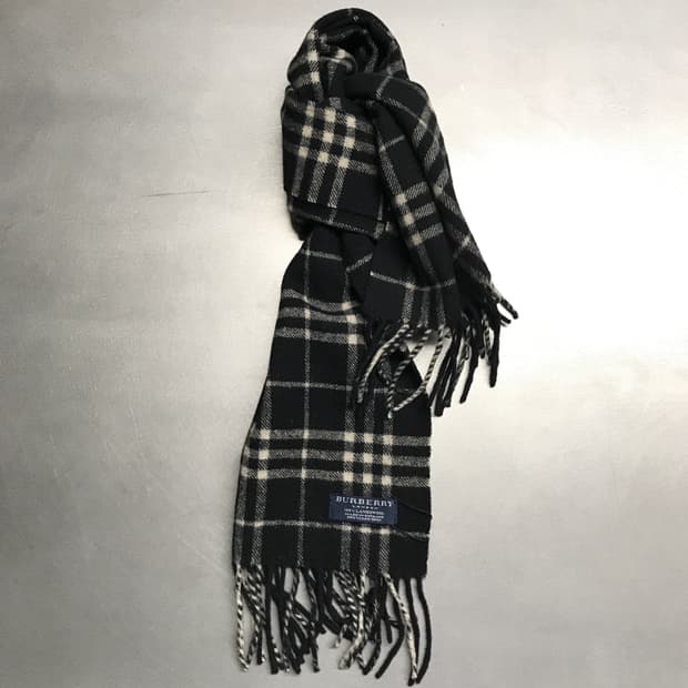 버버리 정품 램스울 머플러 블랙