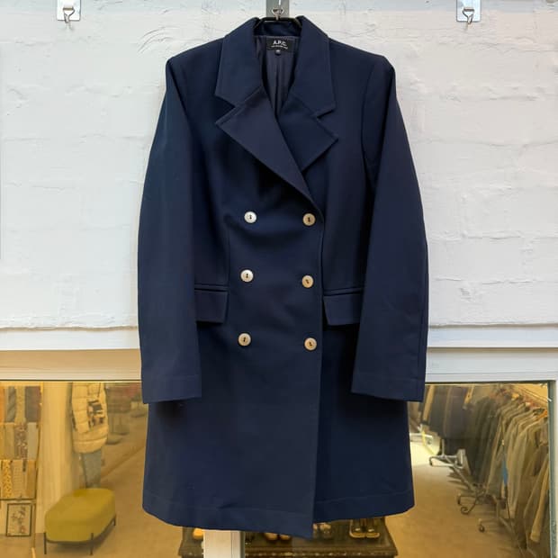 A.P.C. 아페쎄 코튼쉘 더블 브레스트 코트 네이비 40