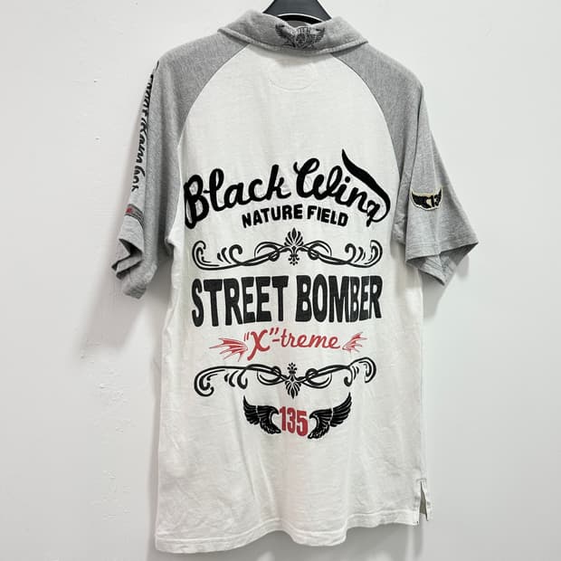 BLACK WING embroidered pk tee