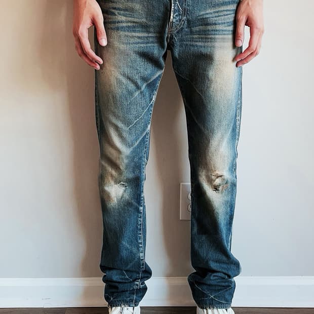 언더커버 04AW 번개 데님진