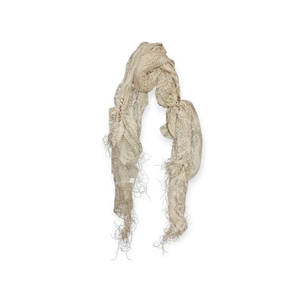 모리걸 골드 베이지 그물 주얼리 스카프 