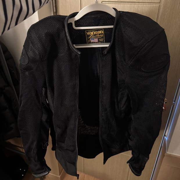 밴슨 레더 메쉬 모토레이싱 자켓