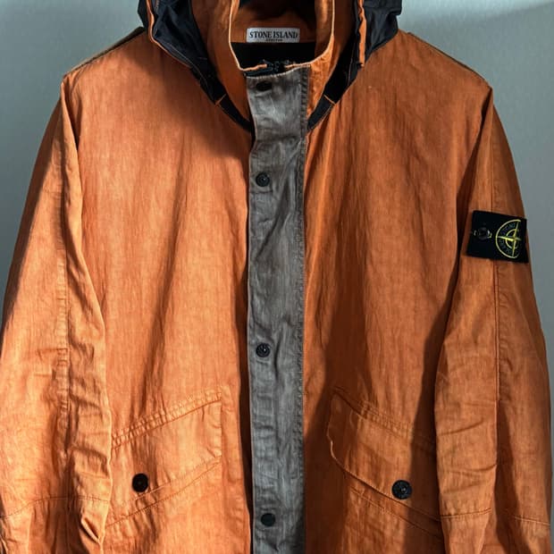 스톤아일랜드 리노 오렌지 후드 자켓 L(105)