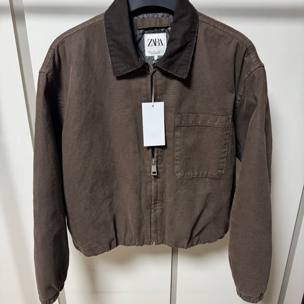 (새상품) 자라 콤비 칼라 점퍼 워크자켓