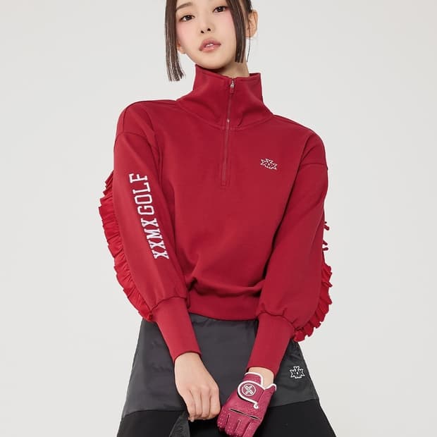 젝시믹스 골프  23Fw 소매 프릴 하프집업 아노락 맨투맨 S size