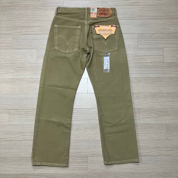 [새상품] 00s Levis 리바이스 501 프리슈렁크 베이지 데님 팬츠