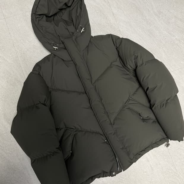 (M) 애프터프레이 쉘후디 푸퍼 다운 재킷 카키