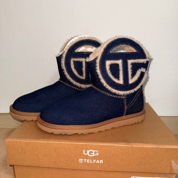 UGG x 텔파 로고 미니 부츠 데님