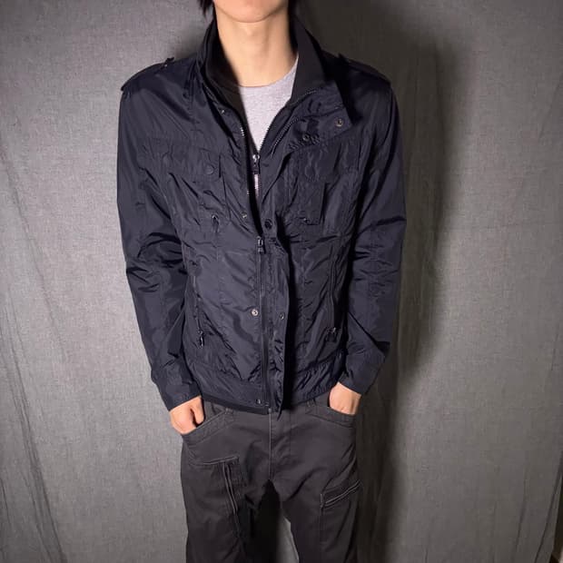 y2k 포켓 바람막이 자켓 네이비