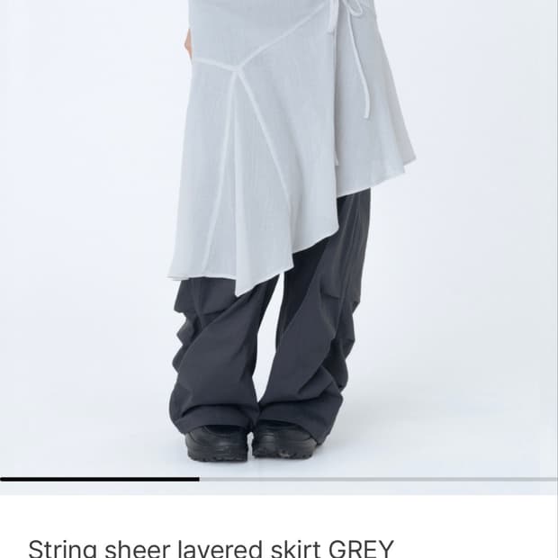 미세키서울 String sheer layered skirt GREY