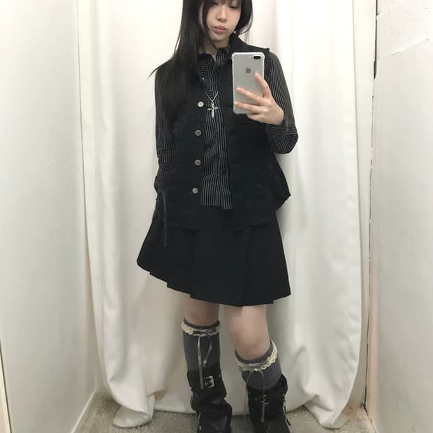 블랙 스트라이프 코디 세트 🖤