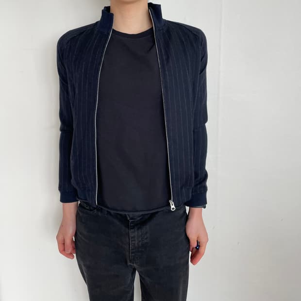 Rodeo 울 스트라이프 블루종 s