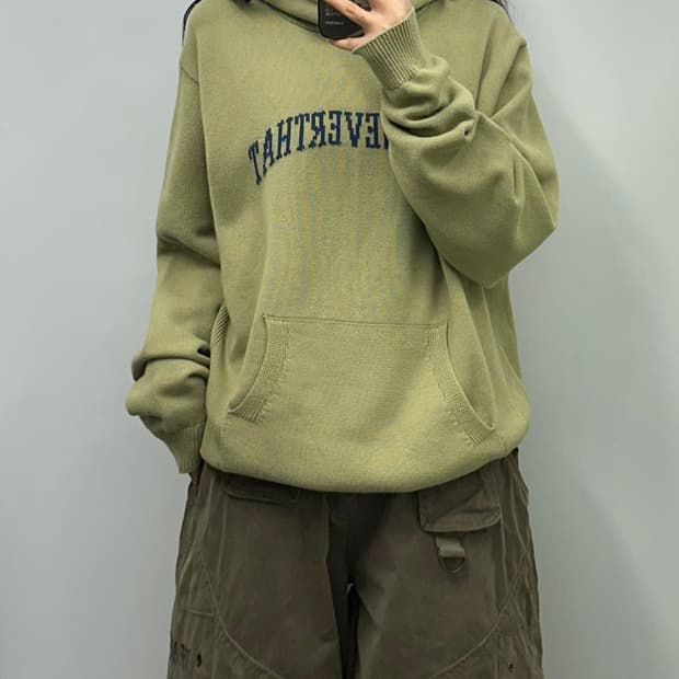 디스이즈네버댓 말차 니트 후드티