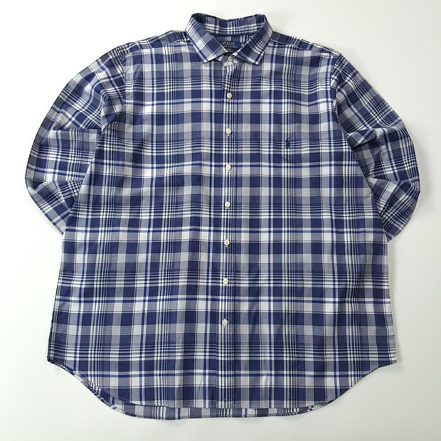 CK261 XL 폴로 퍼포먼스 타탄체크 블루 셔츠 남방